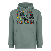 Sage color outside the lines Heavyweight Hoodie - CowhideDigitalArt