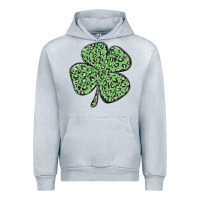 Heather Grey leopard shamrock Urban Hoodie - MaliasSmallBusiness