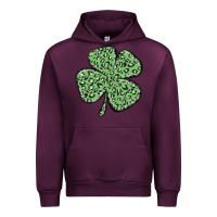 Mauve Wine leopard shamrock Urban Hoodie - MaliasSmallBusiness