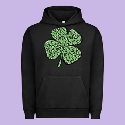 Leopard Shamrock Urban Hoodie Designed By Maliassmallbusiness