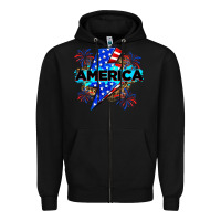 Black America with lightning bolt Zipper Hoodie - Zillion Design Studio
