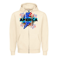 Sandshell America with lightning bolt Zipper Hoodie - Zillion Design Studio