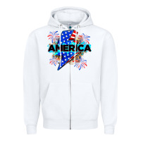 White America with lightning bolt Zipper Hoodie - Zillion Design Studio