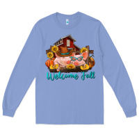 Colony Blue Welcome fall pigs Long Sleeve Tee - RanaPortraitStore