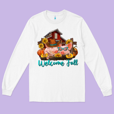 Long Sleeve Tee Welcome fall pigs