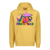 Antique Gold proud ally Premium Hoodie - MaliasSmallBusiness