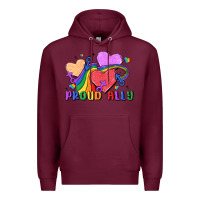 Burgundy proud ally Premium Hoodie - MaliasSmallBusiness