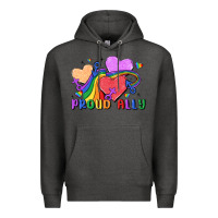 Charcoal Heather proud ally Premium Hoodie - MaliasSmallBusiness
