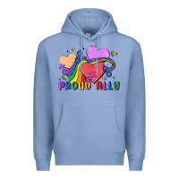 Colony Blue proud ally Premium Hoodie - MaliasSmallBusiness
