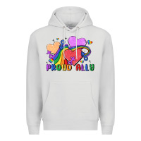 Dove Grey proud ally Premium Hoodie - MaliasSmallBusiness