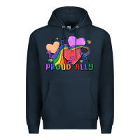 Navy proud ally Premium Hoodie - MaliasSmallBusiness