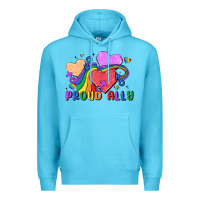 Ocean Blue proud ally Premium Hoodie - MaliasSmallBusiness