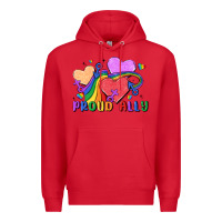 Red proud ally Premium Hoodie - MaliasSmallBusiness