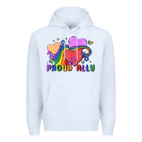 White proud ally Premium Hoodie - MaliasSmallBusiness