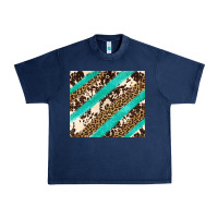 Navy turquoise glitter leopard and cowhide Urban Heavy Tee - Artiststas