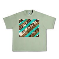 Oil Green turquoise glitter leopard and cowhide Urban Heavy Tee - Artiststas