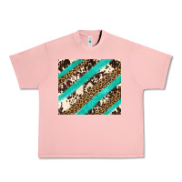 Salmon turquoise glitter leopard and cowhide Urban Heavy Tee - Artiststas