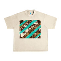 Sandshell turquoise glitter leopard and cowhide Urban Heavy Tee - Artiststas