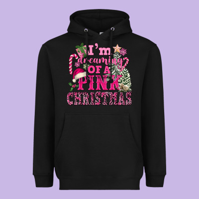 I Am Dreaming Of A Pink Christmas Heavyweight Hoodie Designed By Fadigitalartstudio