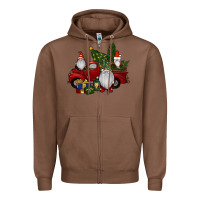 Chestnut christmas gnomes with truck Zipper Hoodie - RanaPortraitStore