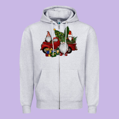 Christmas Gnomes With Truck Zipper Hoodie Designed By Ranaportraitstore