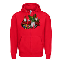 Red christmas gnomes with truck Zipper Hoodie - RanaPortraitStore