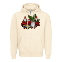 Sandshell christmas gnomes with truck Zipper Hoodie - RanaPortraitStore