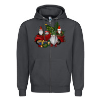 Smoke christmas gnomes with truck Zipper Hoodie - RanaPortraitStore