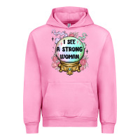 Fuchsia Pink i see a strong woman Urban Hoodie - MaliasSmallBusiness