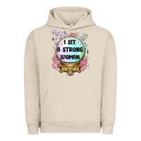 Pigment French Oak i see a strong woman Urban Hoodie - MaliasSmallBusiness