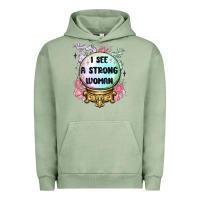 Pigment Oil Green i see a strong woman Urban Hoodie - MaliasSmallBusiness