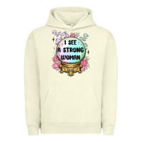 Pigment Pistachio i see a strong woman Urban Hoodie - MaliasSmallBusiness
