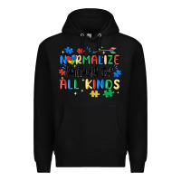 Black normalize minds of all kinds Premium Hoodie - MaliasSmallBusiness