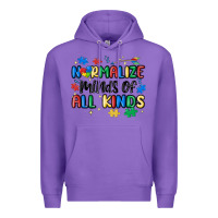 Purple normalize minds of all kinds Premium Hoodie - MaliasSmallBusiness