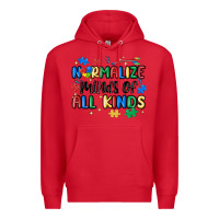 Red normalize minds of all kinds Premium Hoodie - MaliasSmallBusiness