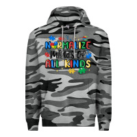 Slate Camo normalize minds of all kinds Premium Hoodie - MaliasSmallBusiness