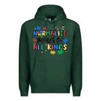 Sports Green normalize minds of all kinds Premium Hoodie - MaliasSmallBusiness