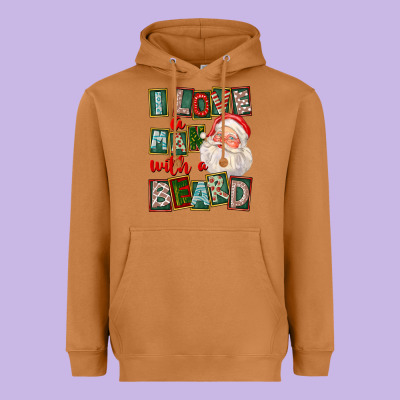 I Love A Man With A Beard Heavyweight Hoodie Designed By Fadigitalartstudio