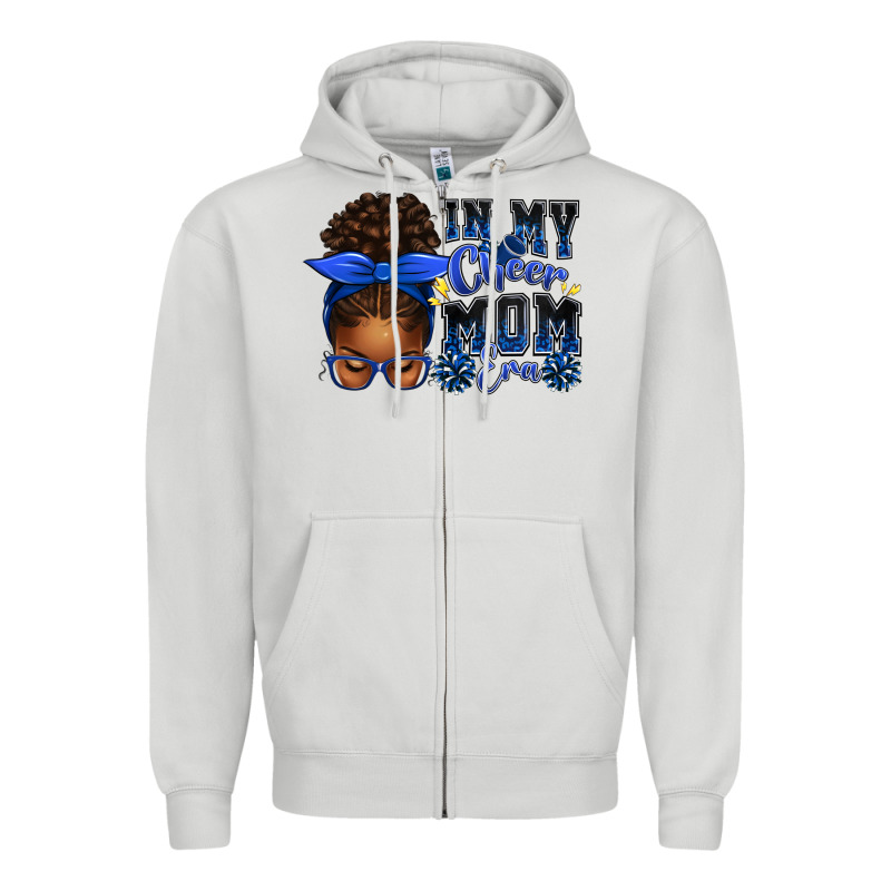 In My Cheer Mom Era Afro Messy Bun Zipper Hoodie by texasbilliewilder | Teevron