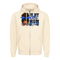 Sandshell in my cheer mom era afro messy bun Zipper Hoodie - texasbilliewilder