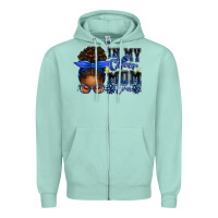 Seafoam in my cheer mom era afro messy bun Zipper Hoodie - texasbilliewilder