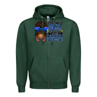 Sports Green in my cheer mom era afro messy bun Zipper Hoodie - texasbilliewilder