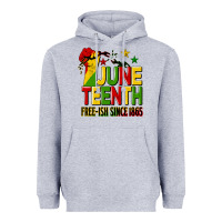Heather Grey juneteenth fist free ish since 1865 Heavyweight Hoodie - HRA Design Shop