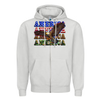Dove Grey america america america america Zipper Hoodie - Zillion Design Studio