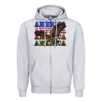 Heather Grey america america america america Zipper Hoodie - Zillion Design Studio