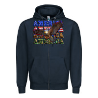 Navy america america america america Zipper Hoodie - Zillion Design Studio