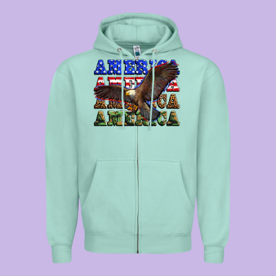 America America America America Zipper Hoodie Designed By Zillion Design Studio