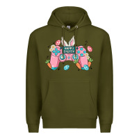 Army Green happy easter Premium Hoodie - MaliasSmallBusiness