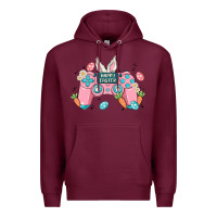 Burgundy happy easter Premium Hoodie - MaliasSmallBusiness