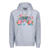 Heather Grey happy easter Premium Hoodie - MaliasSmallBusiness